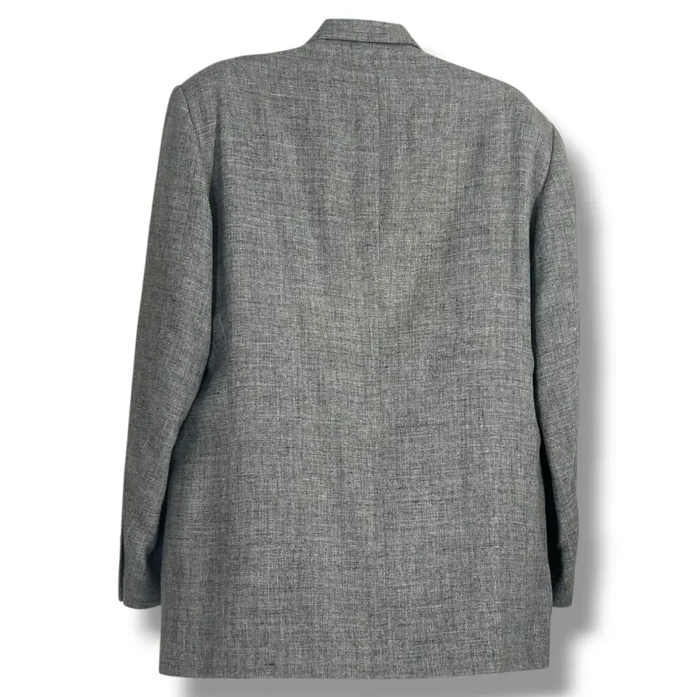 VITO RUFOLO Italian Made Gray Linen Blend Sport Coat Blazer 46R  Formal Event